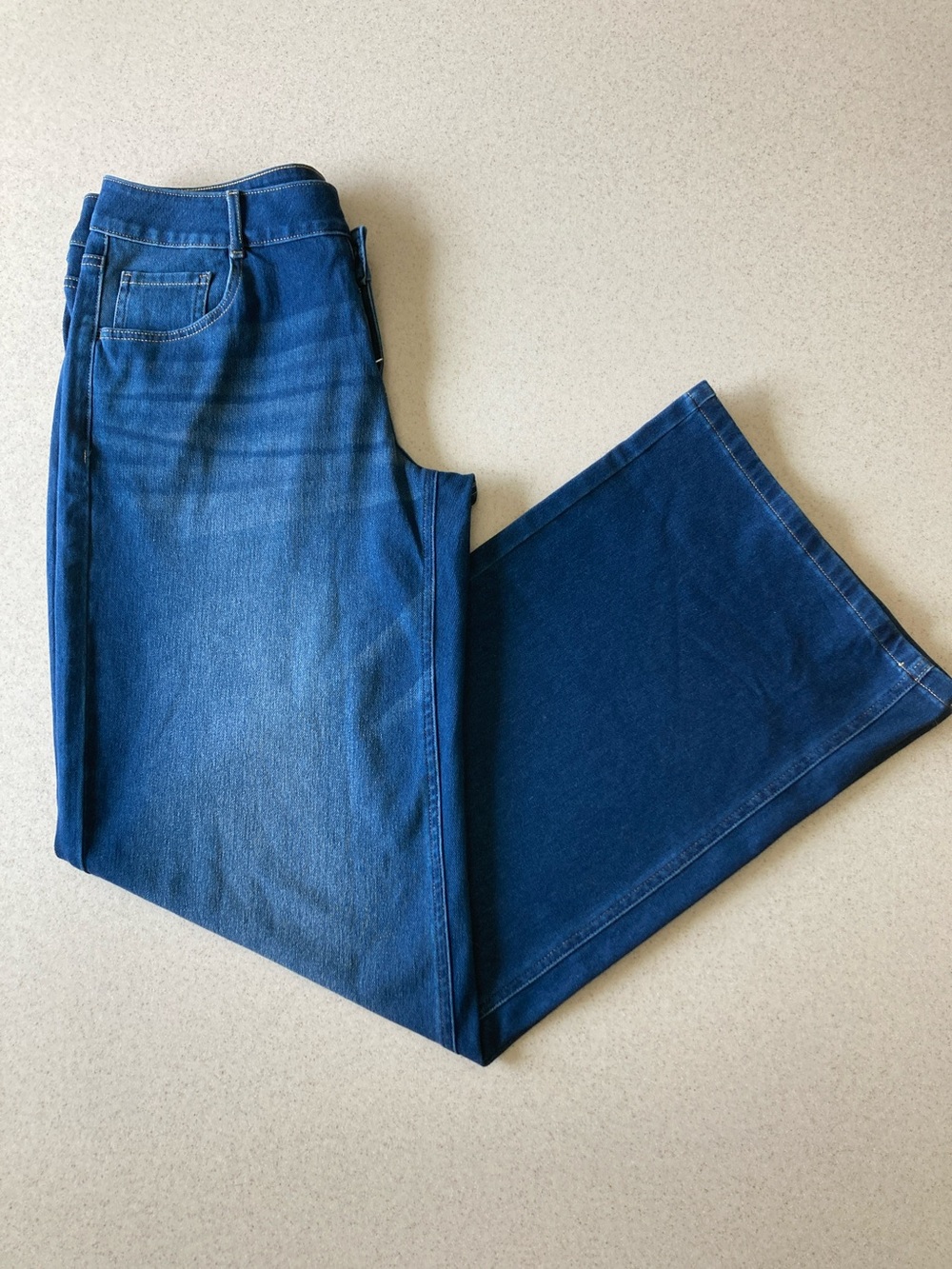 NWT Halara Wide-Leg Jeans in Indigo Blue Denim Women Sz L UltraTall